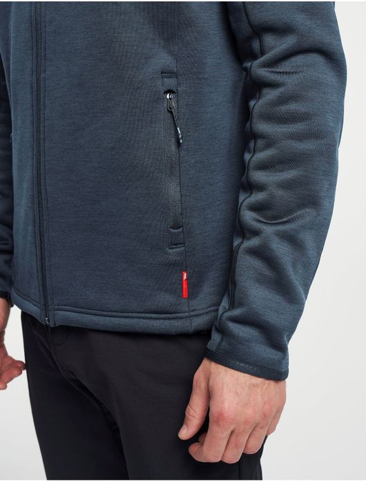 vest Tenson blauw effen opstaande kraag rits