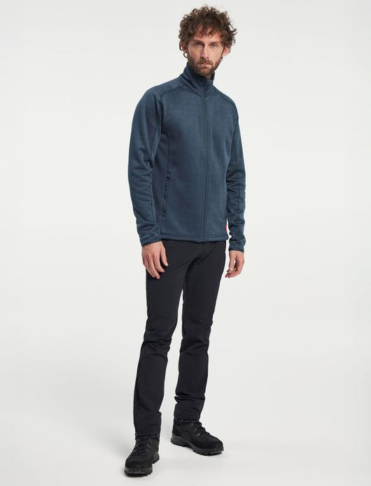 vest Tenson blauw effen opstaande kraag rits