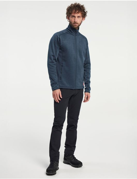 vest Tenson blauw effen opstaande kraag rits