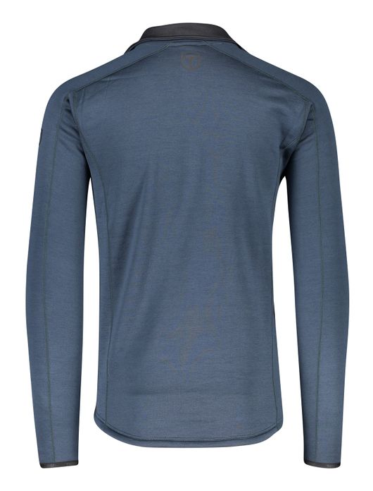 vest Tenson blauw effen opstaande kraag rits