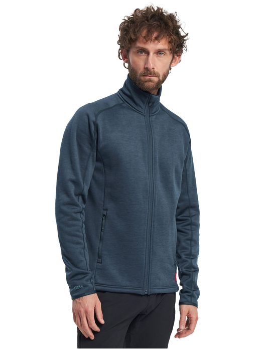 vest Tenson blauw effen opstaande kraag rits