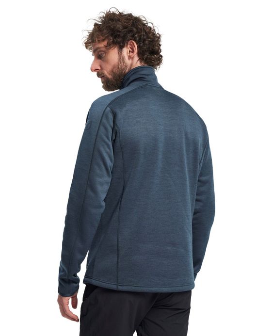 vest Tenson blauw effen opstaande kraag rits