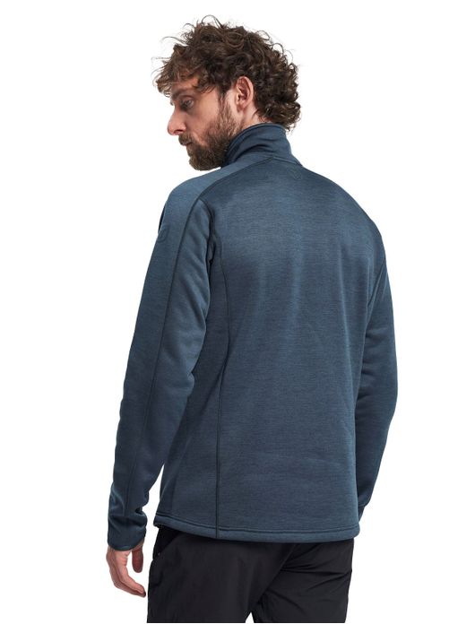 vest Tenson blauw effen opstaande kraag rits