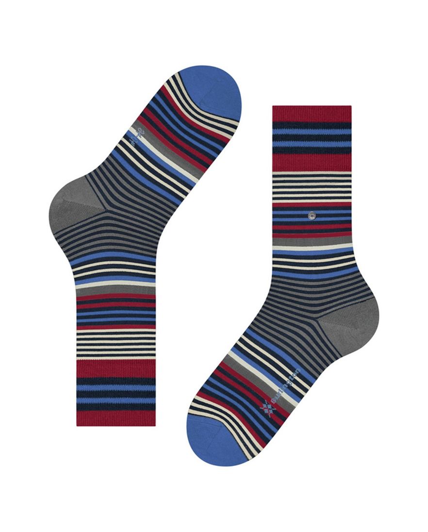 Burlington sokken bordeaux gestreept