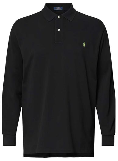 Polo Ralph Lauren Polo Ralph Lauren polo normale fit zwart effen katoen Big & Tall