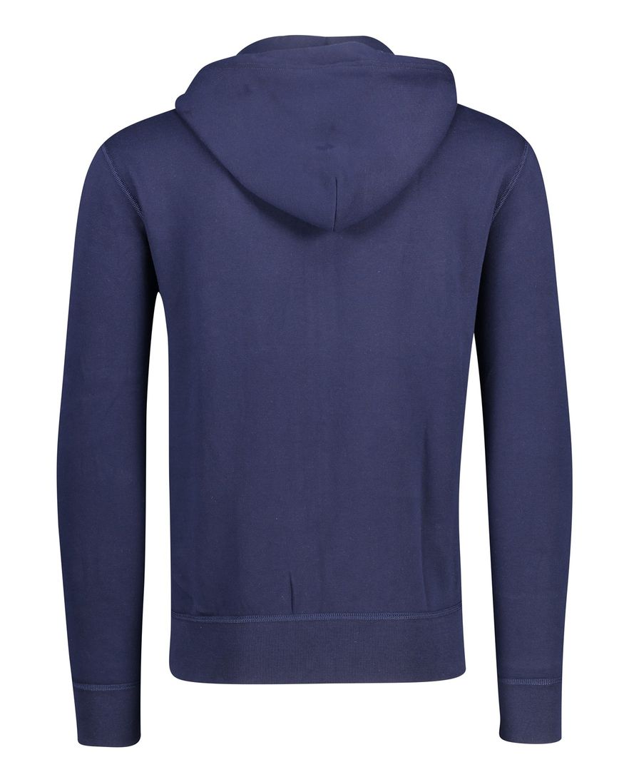 Polo Ralph Lauren vest opstaande kraag donkerblauw rits effen katoen