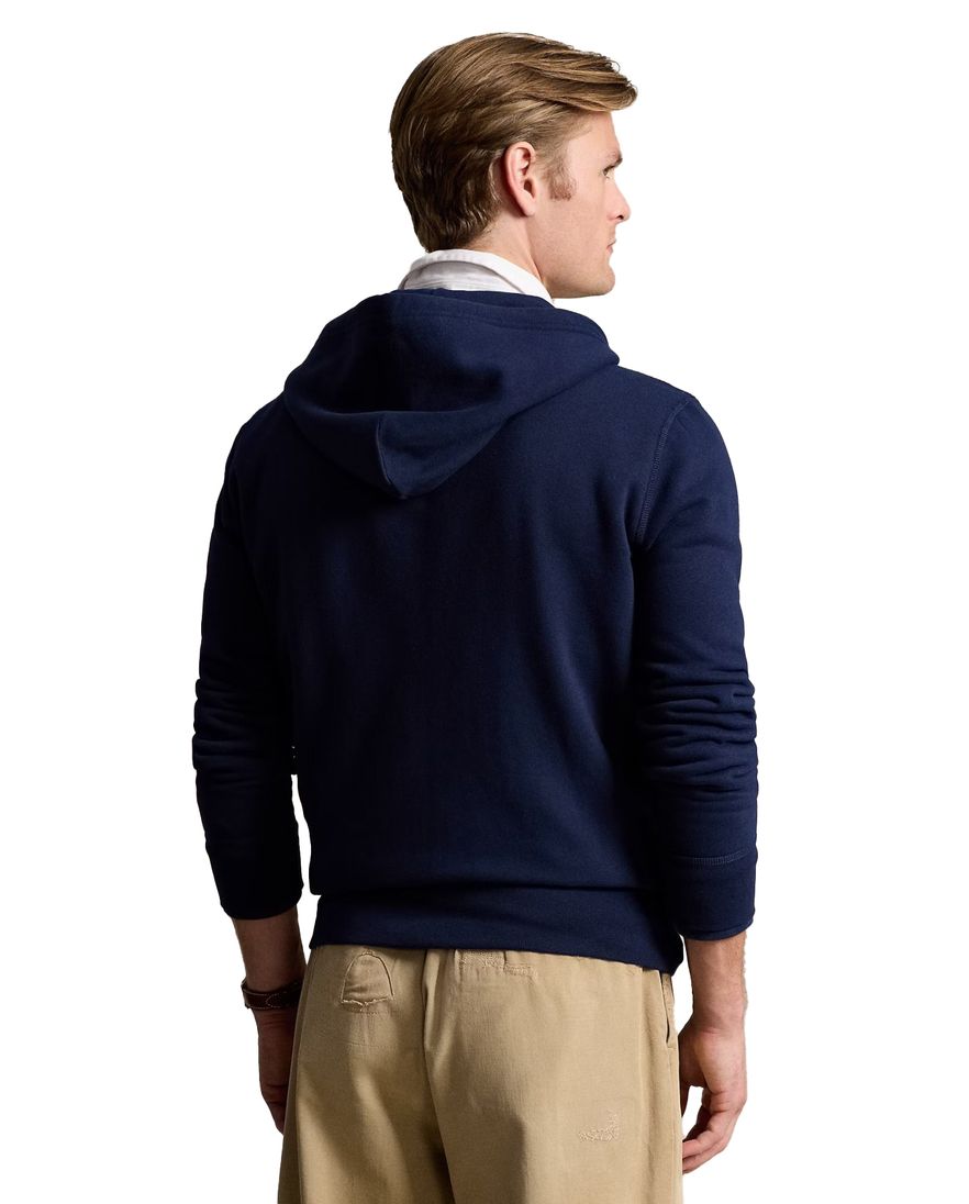 Polo Ralph Lauren vest opstaande kraag donkerblauw rits effen katoen