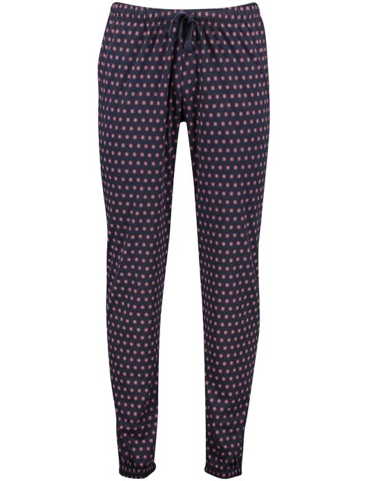 pyjamabroek Schiesser geprint katoen blauw