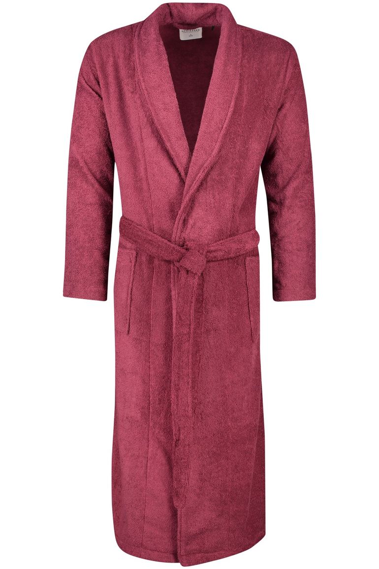 Schiesser badjas bordeaux Essentials effen