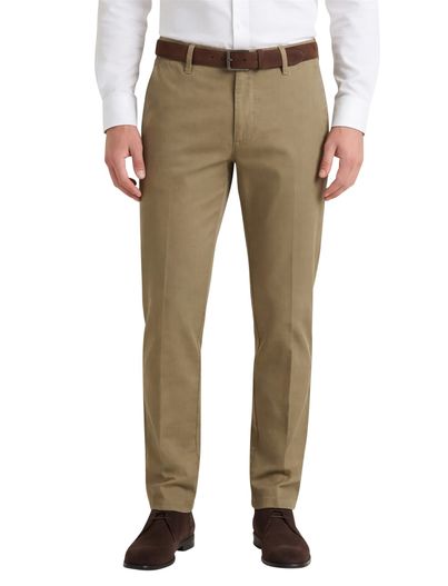 M.E.N.S. M.E.N.S. katoenen broek bruin effen katoen Madison