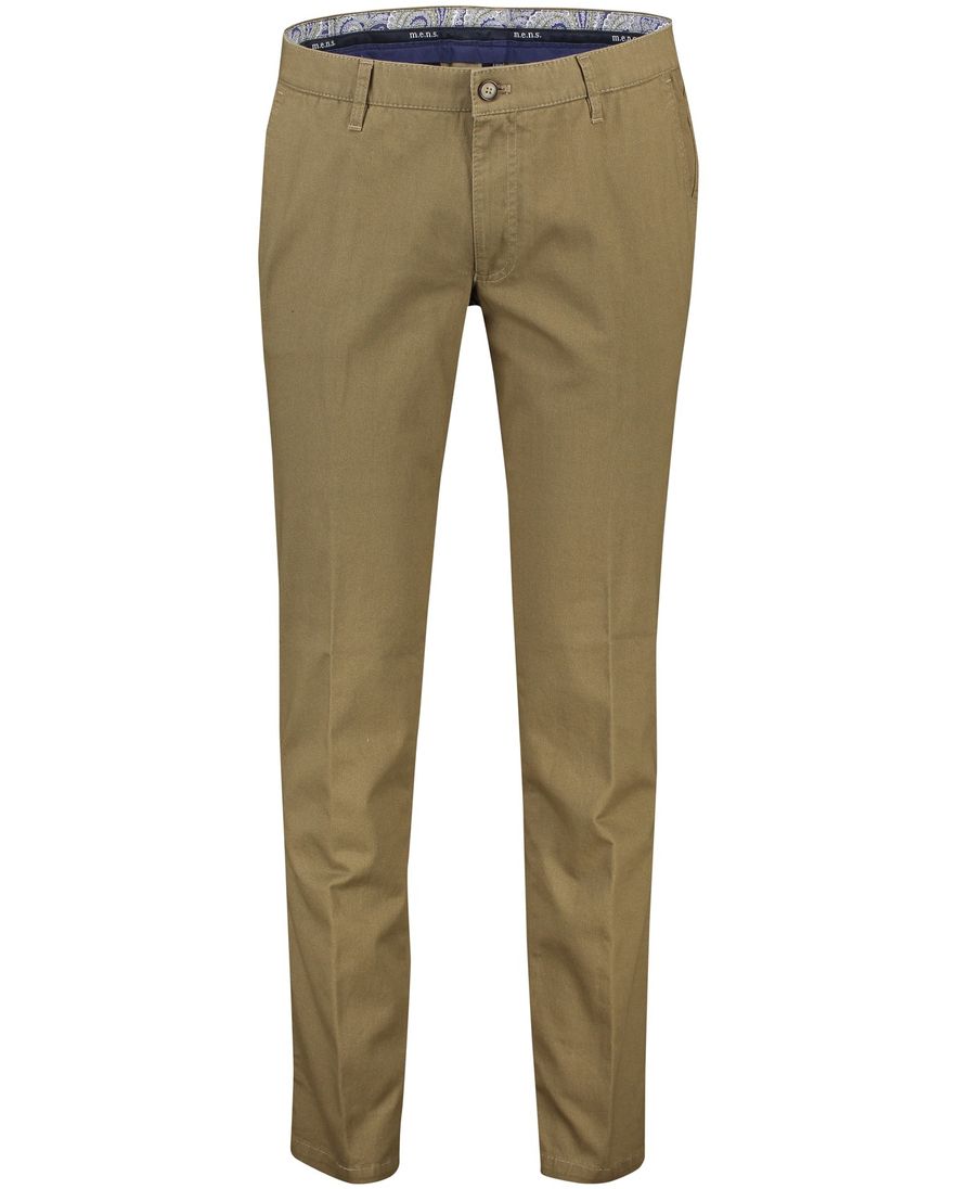 M.E.N.S. chino Madison bruin effen katoen