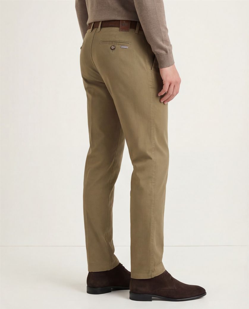 M.E.N.S. katoenen broek bruin uni Madison zonder omslag