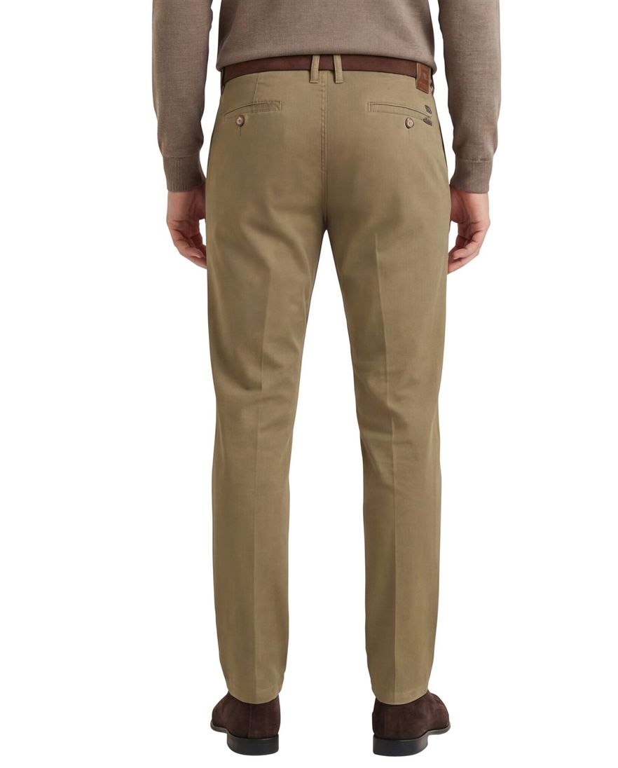 M.E.N.S. chino Madison bruin effen katoen