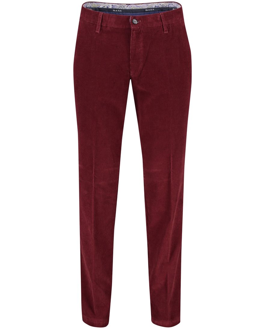 M.E.N.S. katoenen ribcord broek Madison bordeaux effen katoen