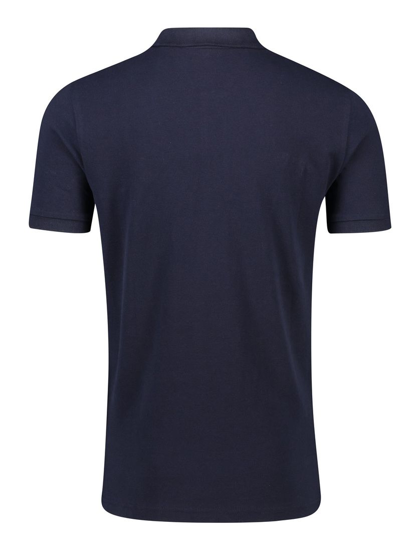 Gant polo donkerblauw effen katoen wijde fit 2-knoops