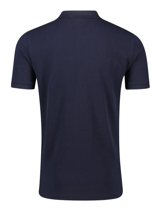 polo Gant donkerblauw effen katoen wijde fit