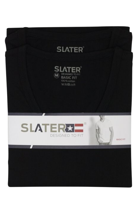 Slater extra lang t-shirt zwart two-pack