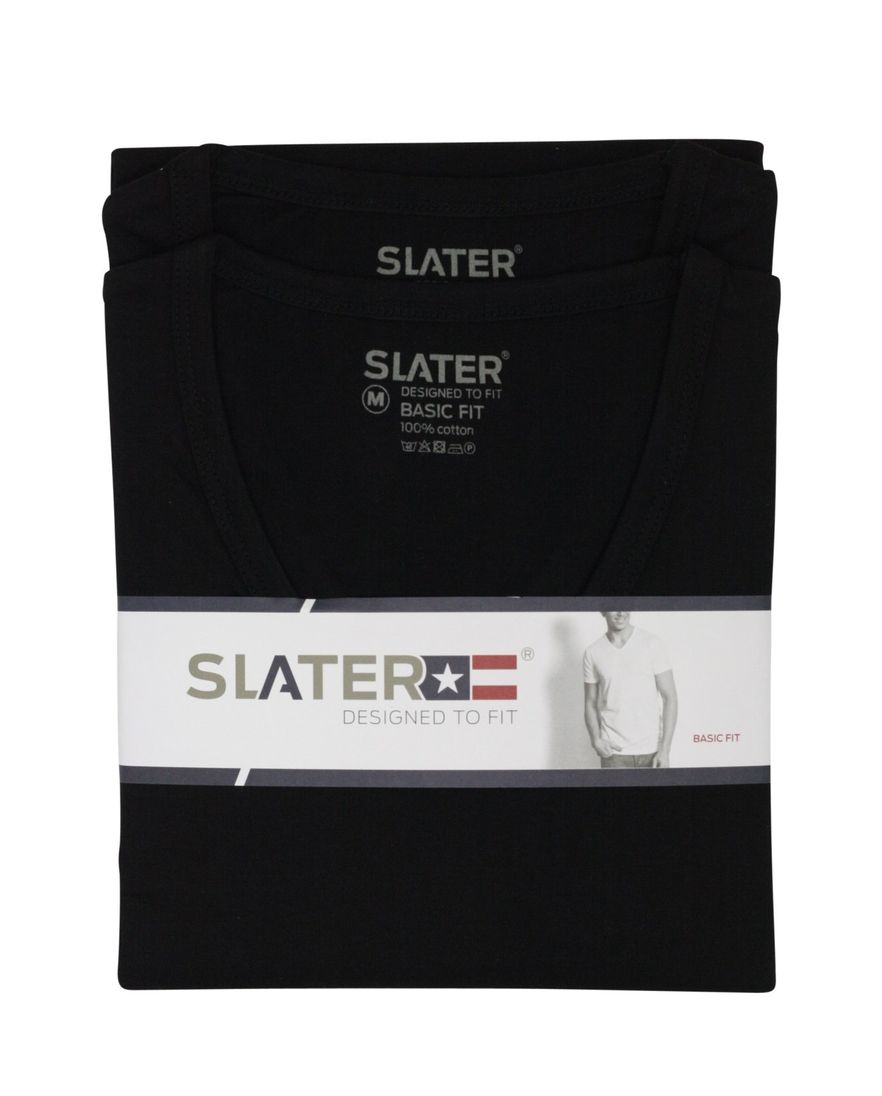 Slater extra lang t-shirt zwart two-pack