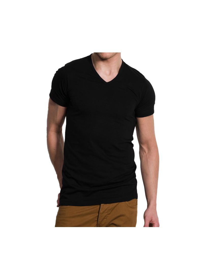 Slater T-shirt Extra Lang V-hals zwart 2-Pack