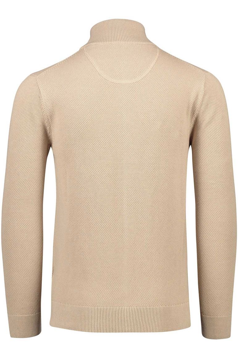 vest Gant beige effen katoen opstaande kraag rits