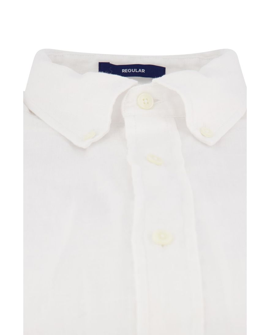 Gant casual overhemd normale fit wit effen linnen