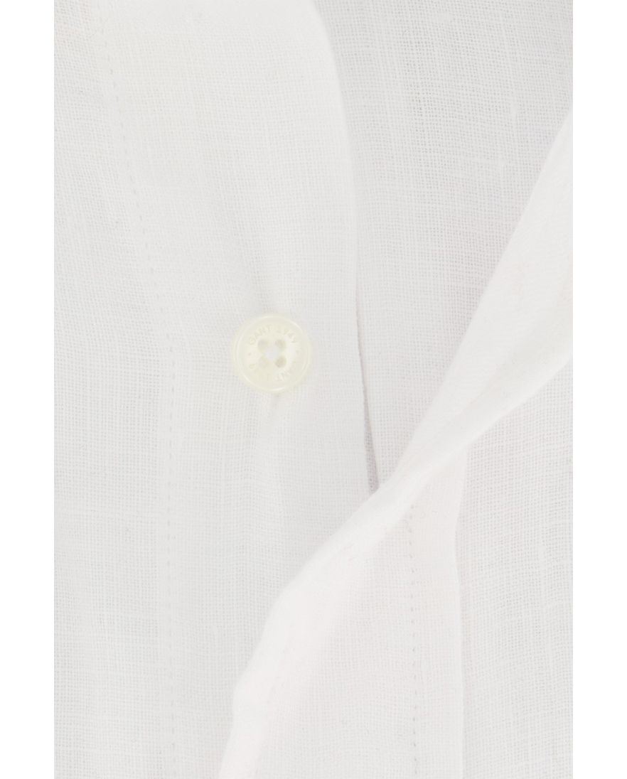 Gant casual overhemd normale fit wit effen linnen