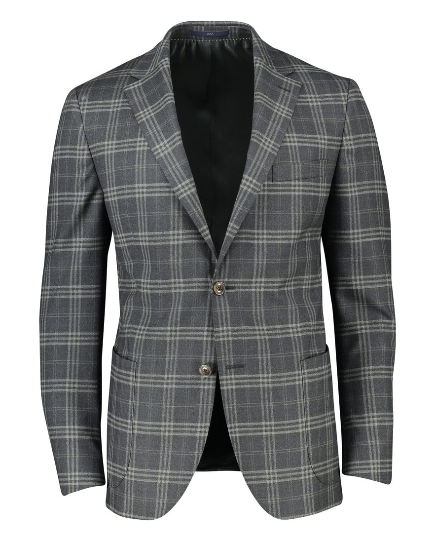 Dressler Sendrik colbert groen geruit wol slim fit