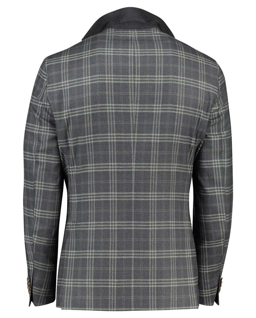 Dressler Sendrik colbert groen geruit wol slim fit