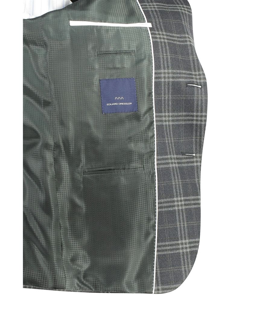 Dressler Sendrik colbert groen geruit wol slim fit