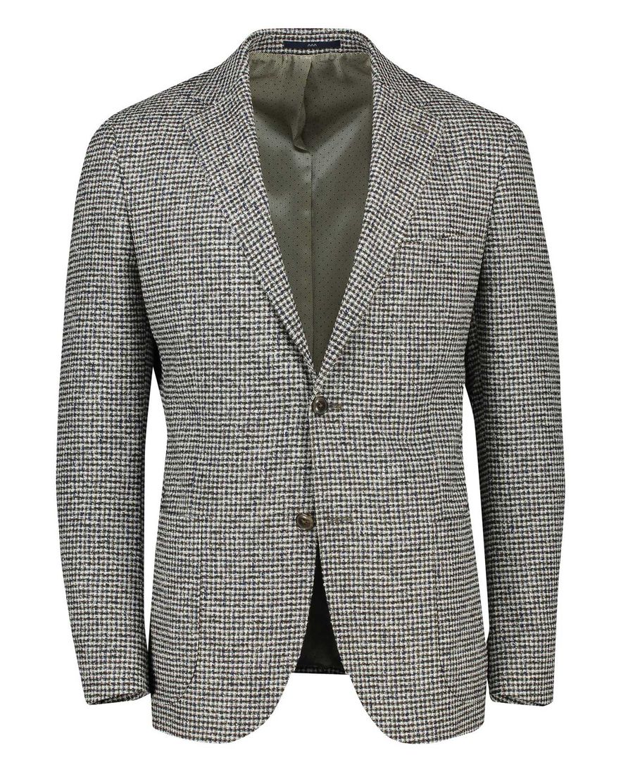 Dressler Sendrik colbert groen gemêleerd wol slim fit