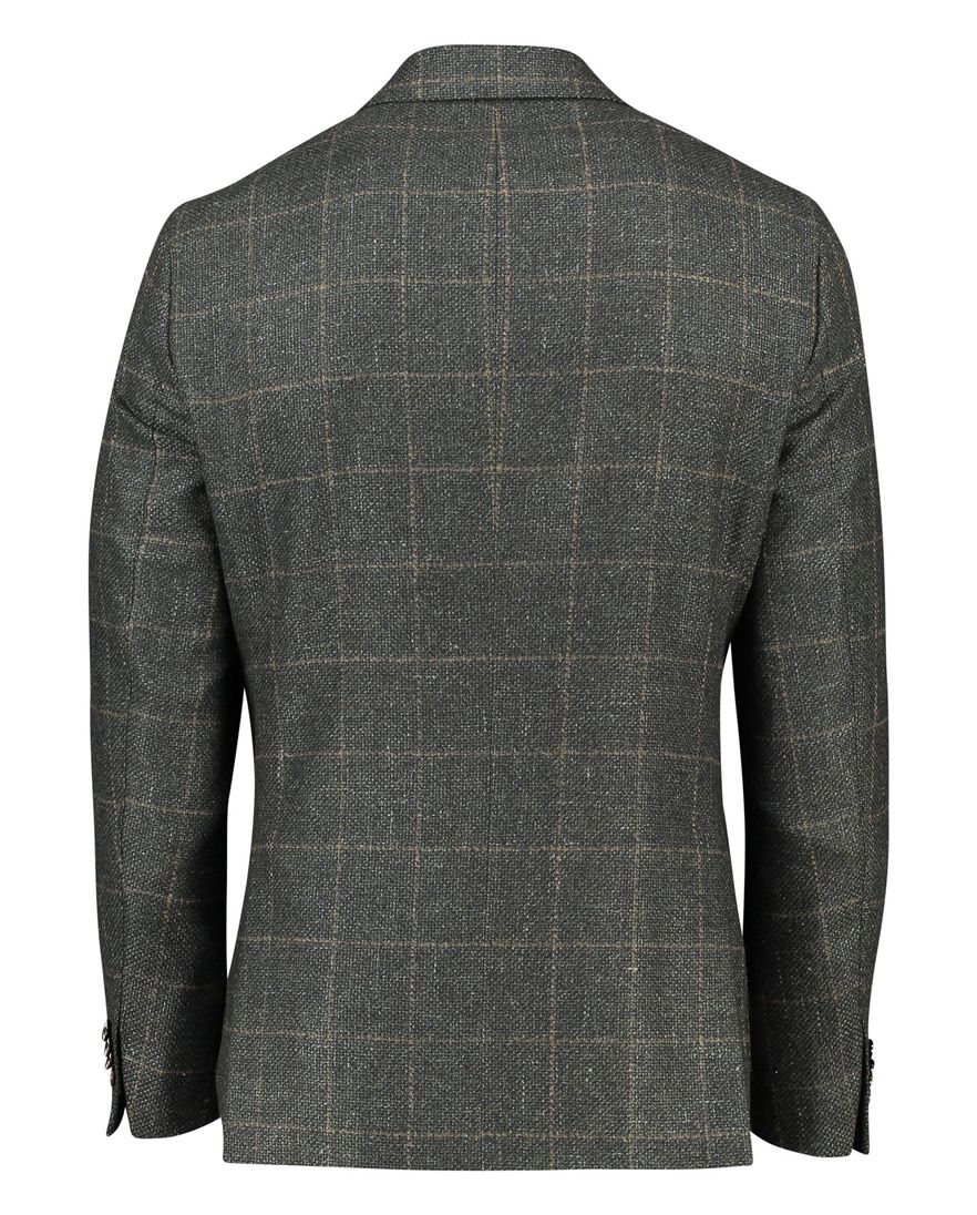 Dressler colbert groen geruit merinowol slim fit