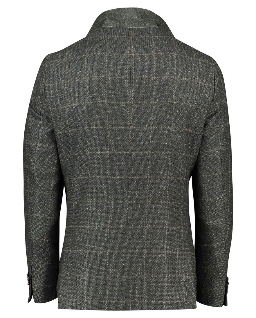 Dressler colbert groen geruit merinowol slim fit