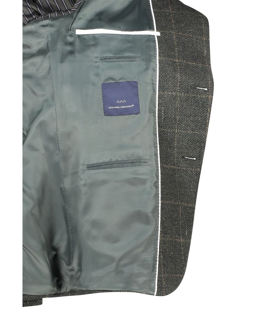 Dressler colbert groen geruit merinowol slim fit