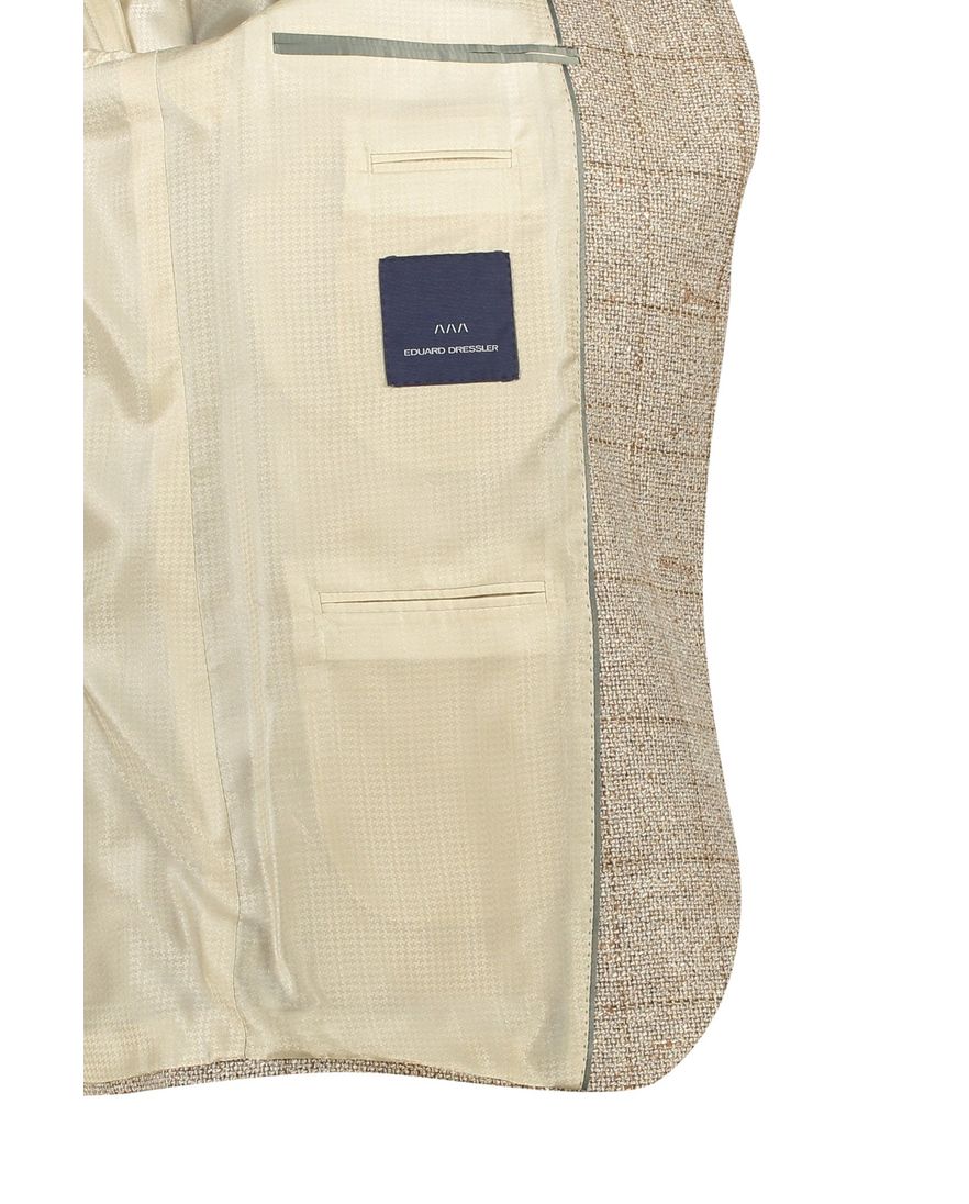 Dressler colbert beige geruit wol slim fit