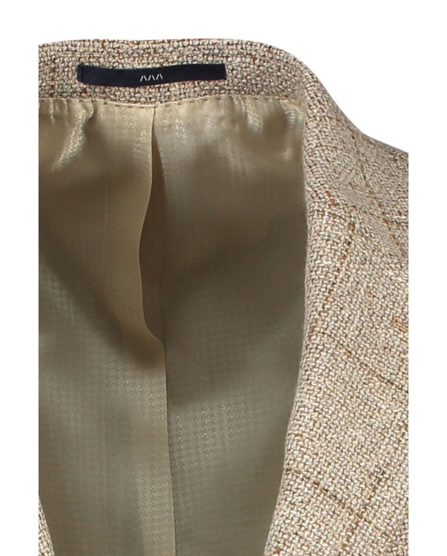 Dressler colbert beige geruit wol slim fit