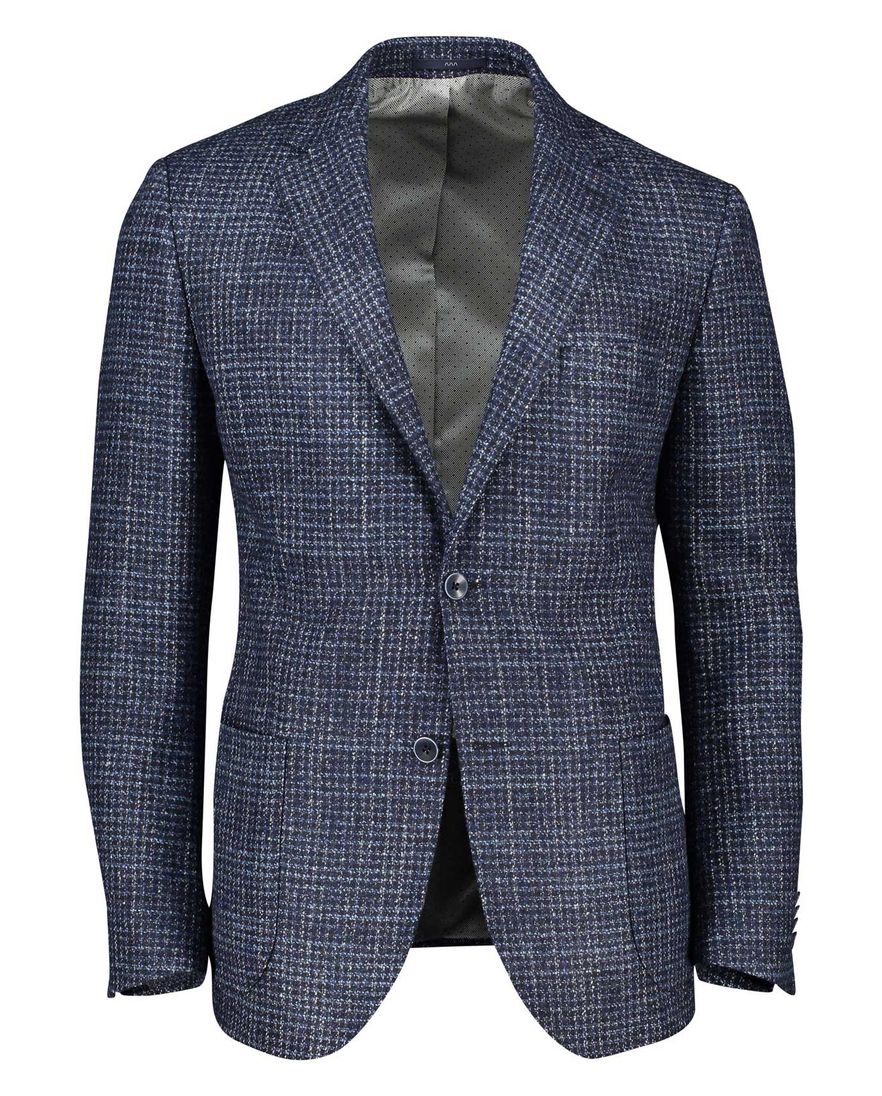 Dressler Sendrik colbert donkerblauw gemêleerd wol slim fit