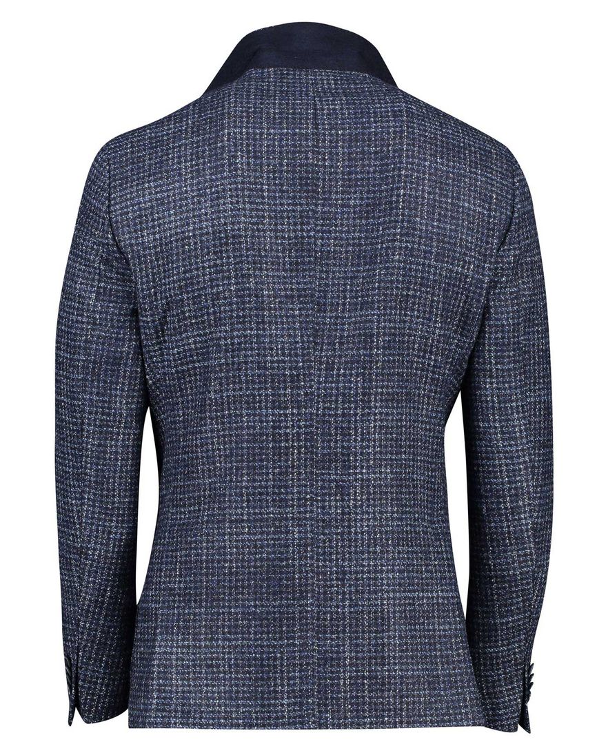 Dressler Sendrik colbert donkerblauw gemêleerd wol slim fit