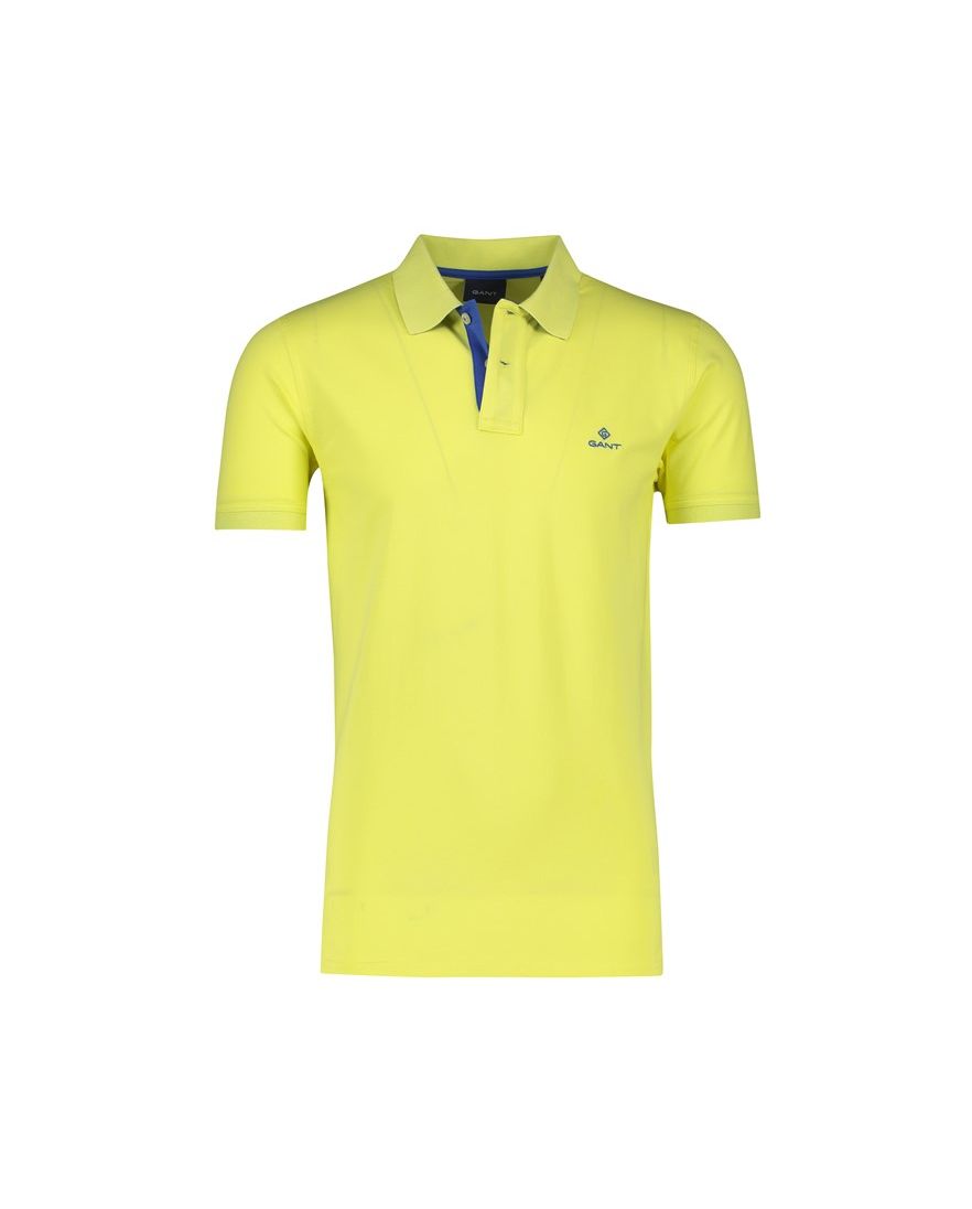 Gant polo normale fit fel geel effen katoen