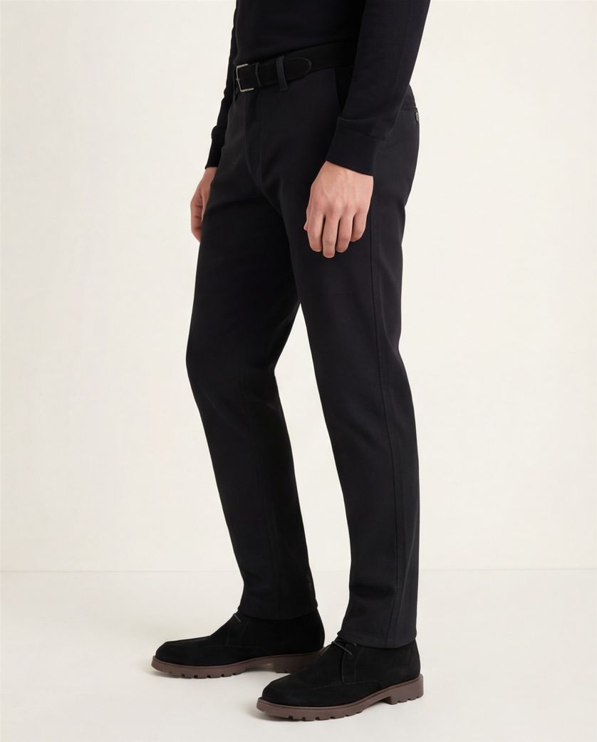 M.E.N.S. broek katoen Madison donkerblauw effen