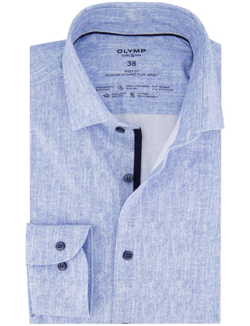Lichtblauw uni Olymp business overhemd extra slim fit katoen