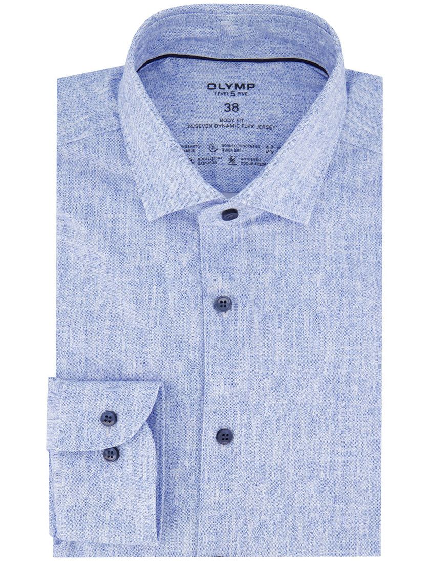 Lichtblauw uni Olymp business overhemd extra slim fit katoen