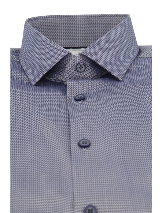 business overhemd Olymp blauw geprint slim fit