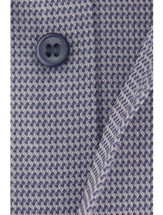 business overhemd Olymp blauw geprint slim fit