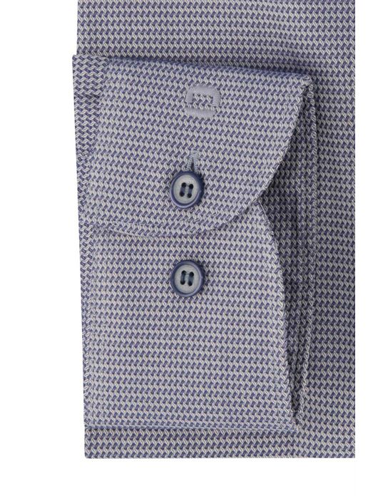 business overhemd Olymp blauw geprint slim fit