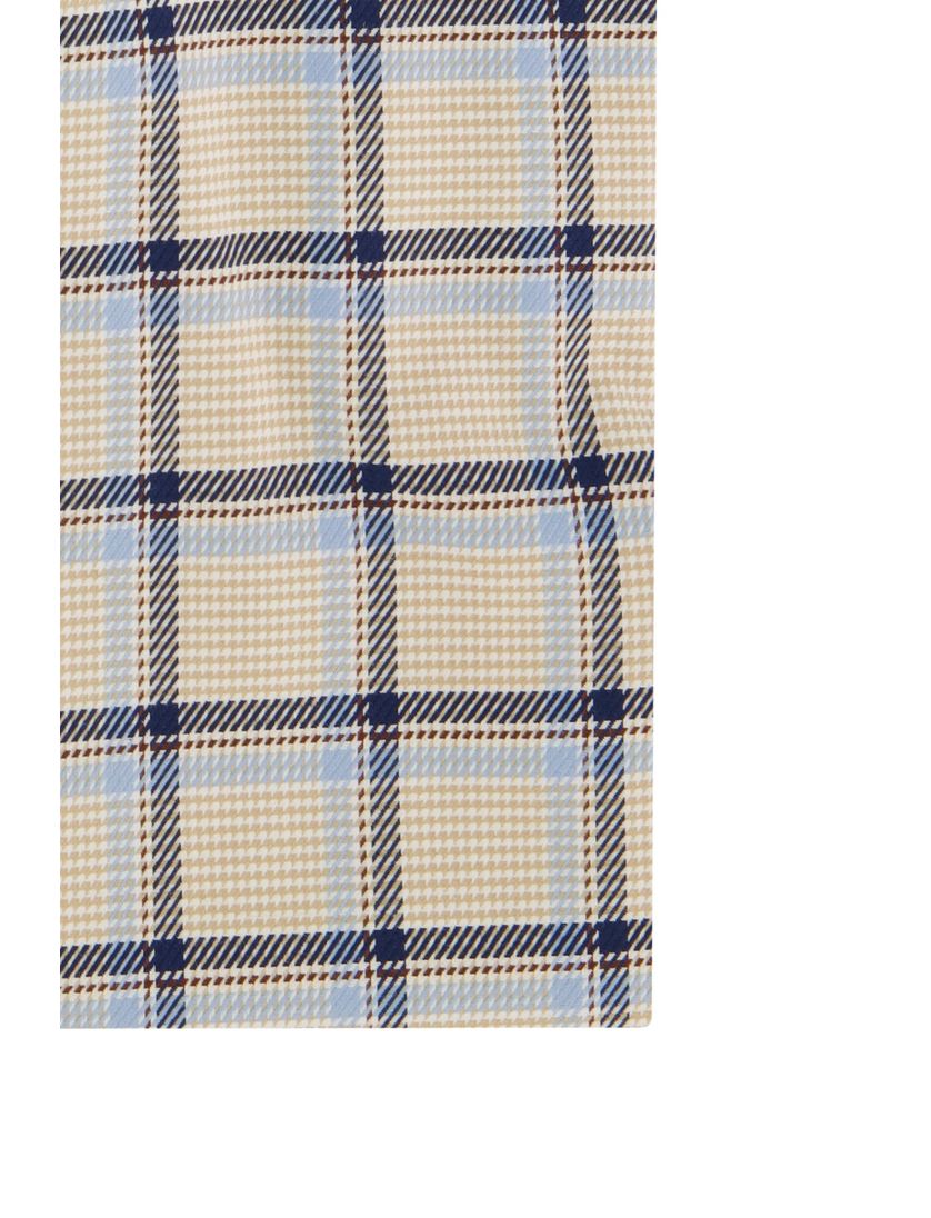 Olymp business overhemd Level Five beige geruit katoen extra slim fit body fit