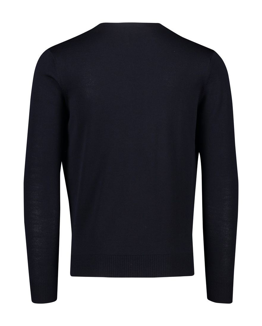 Maerz vest donkerblauw knopen effen wol