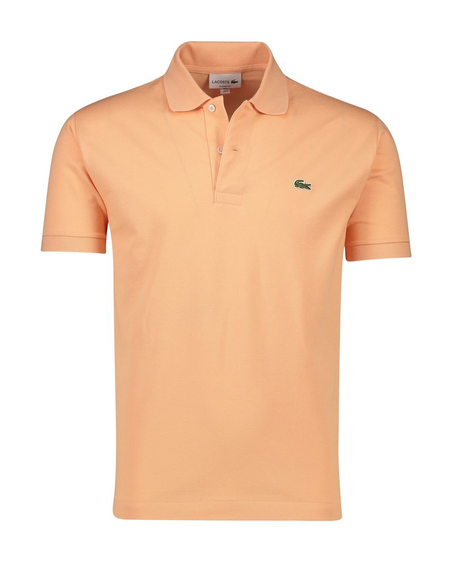 Lacoste polo lichtoranje effen katoen