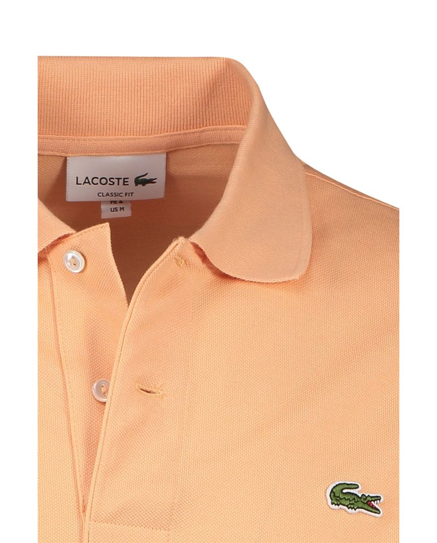 Lacoste polo lichtoranje effen katoen