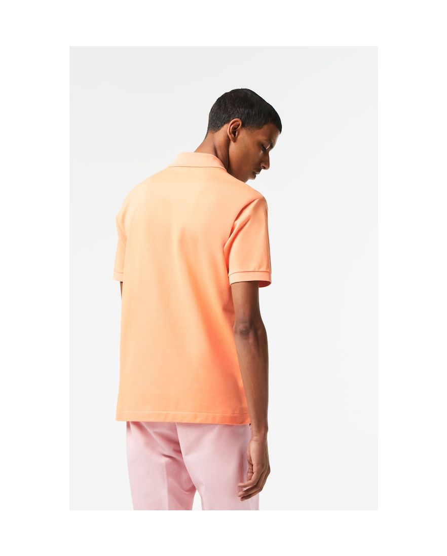 Lacoste polo lichtoranje effen katoen