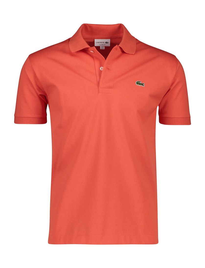 Lacoste polo oranje effen katoen Classic Fit